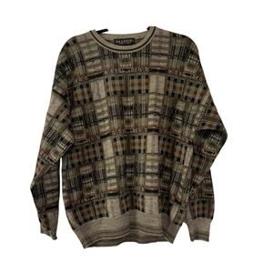 Vtg Brandini Italy Wool Blend Knit Grandpa Sweater Men’s XL Grandpacore Academia